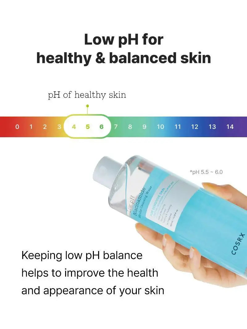 COSRX Reinigingswater met lage pH, niacinamide, 400 ml
