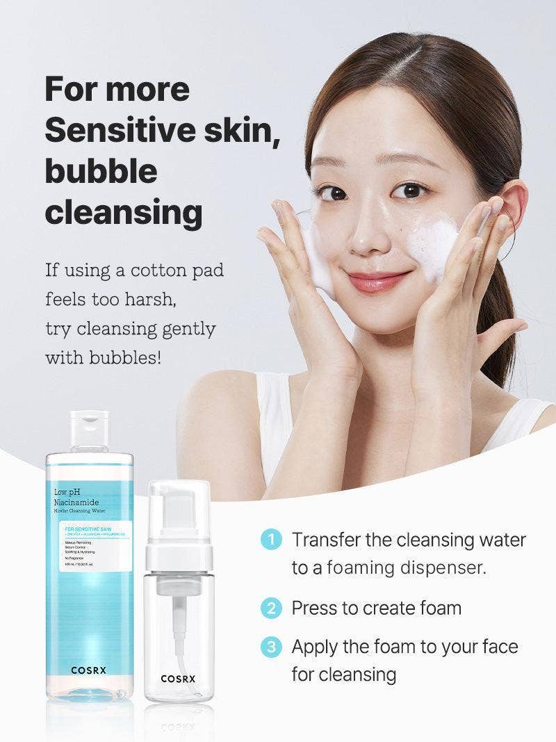 COSRX Reinigingswater met lage pH, niacinamide, 400 ml