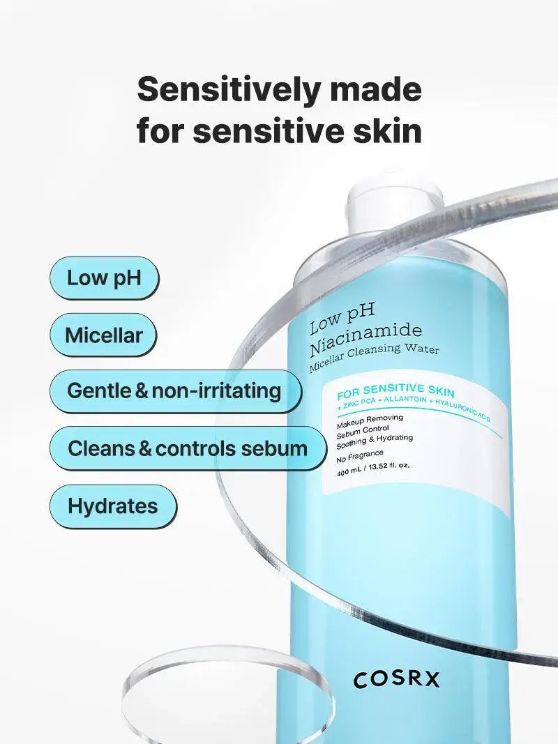 COSRX Reinigingswater met lage pH, niacinamide, 400 ml