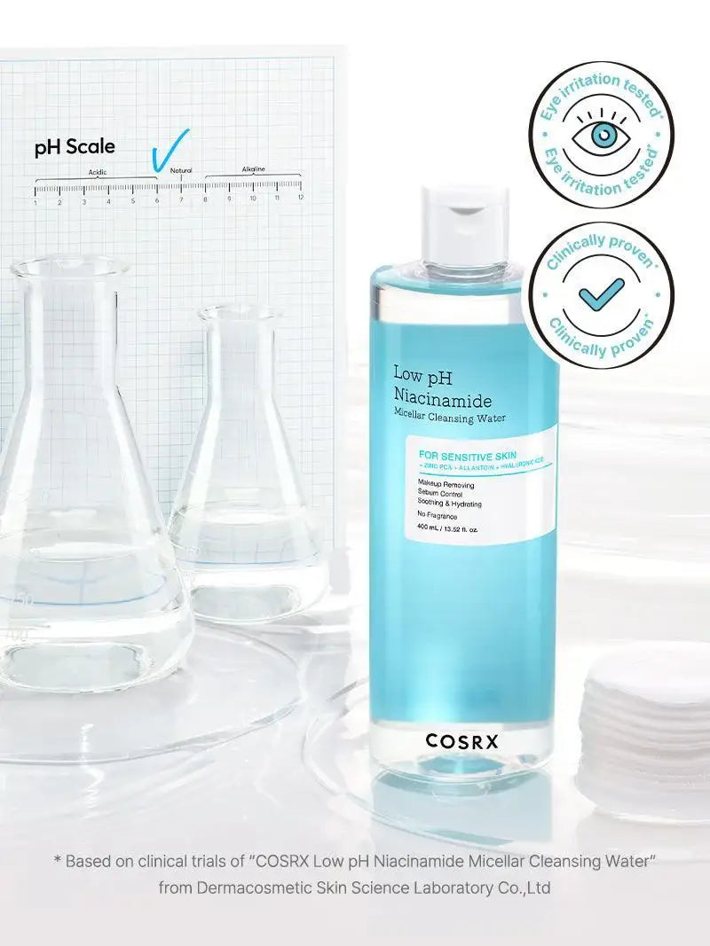 COSRX Reinigingswater met lage pH, niacinamide, 400 ml